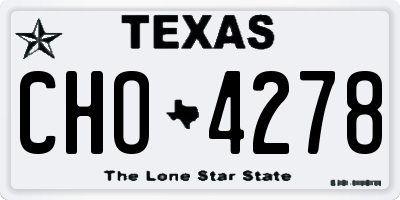 TX license plate CHO4278