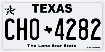 TX license plate CHO4282
