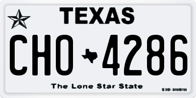 TX license plate CHO4286