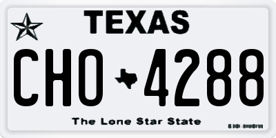 TX license plate CHO4288