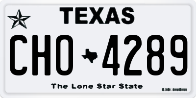 TX license plate CHO4289