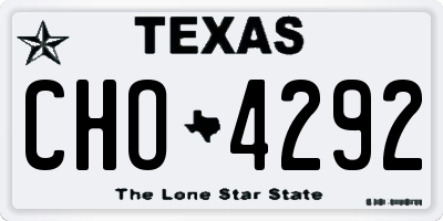 TX license plate CHO4292