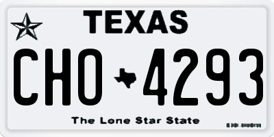 TX license plate CHO4293