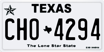 TX license plate CHO4294