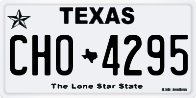 TX license plate CHO4295