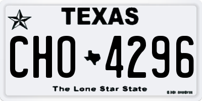 TX license plate CHO4296
