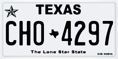 TX license plate CHO4297