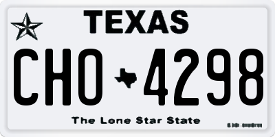 TX license plate CHO4298