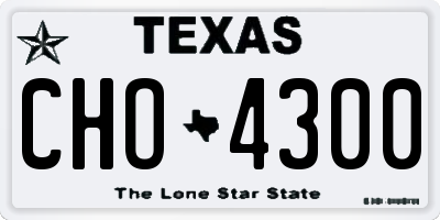 TX license plate CHO4300