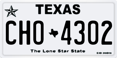 TX license plate CHO4302