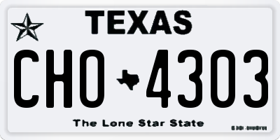 TX license plate CHO4303