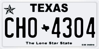 TX license plate CHO4304