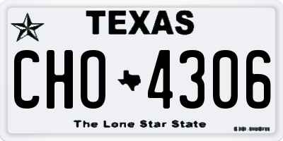 TX license plate CHO4306