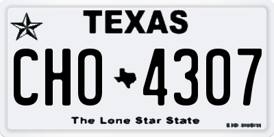 TX license plate CHO4307
