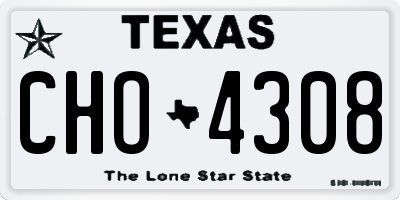 TX license plate CHO4308