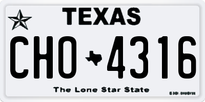 TX license plate CHO4316