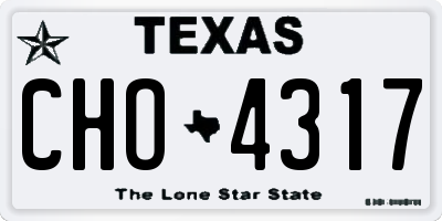 TX license plate CHO4317