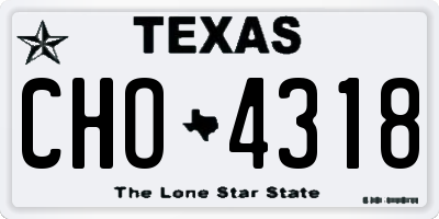 TX license plate CHO4318