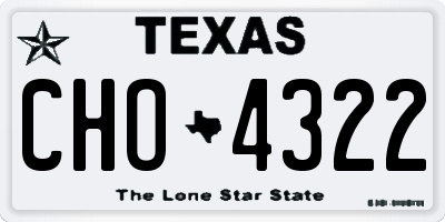 TX license plate CHO4322