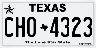 TX license plate CHO4323