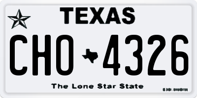 TX license plate CHO4326