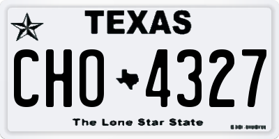 TX license plate CHO4327