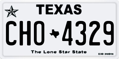 TX license plate CHO4329
