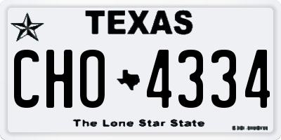 TX license plate CHO4334