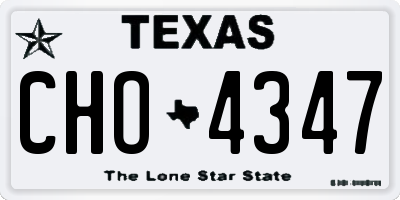 TX license plate CHO4347