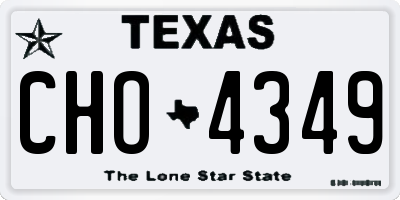 TX license plate CHO4349