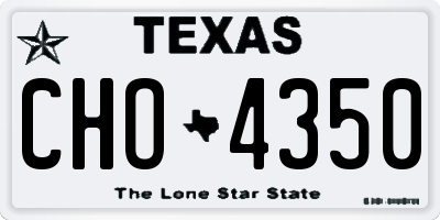 TX license plate CHO4350