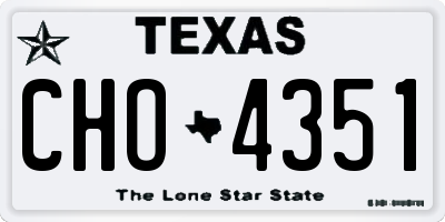 TX license plate CHO4351