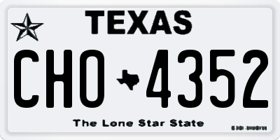 TX license plate CHO4352