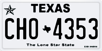 TX license plate CHO4353