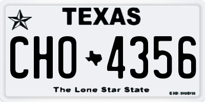 TX license plate CHO4356