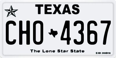 TX license plate CHO4367