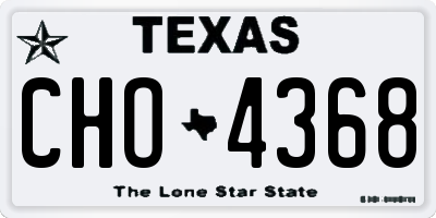 TX license plate CHO4368