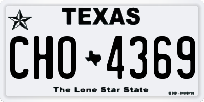 TX license plate CHO4369