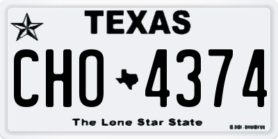 TX license plate CHO4374