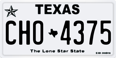 TX license plate CHO4375