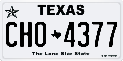 TX license plate CHO4377