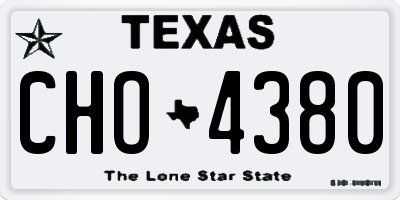 TX license plate CHO4380