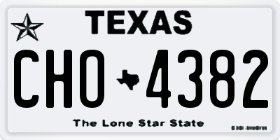 TX license plate CHO4382