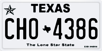 TX license plate CHO4386