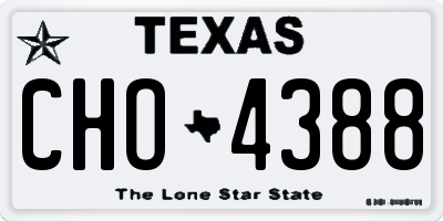 TX license plate CHO4388