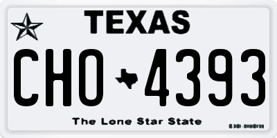 TX license plate CHO4393