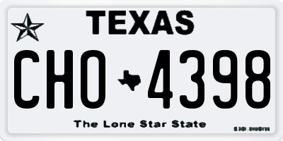 TX license plate CHO4398