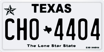TX license plate CHO4404