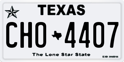TX license plate CHO4407