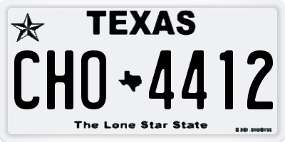 TX license plate CHO4412
